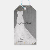 Witte Jurk Gouden Hanger Vrijgezellenfeest Party F Cadeaulabel (Voorkant)