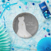 Witte Jurk op Gold Hanger Vrijgezellenfeest Party Papieren Bordje (Feest)