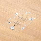 Witte jurk Quinceanera silhouet Spaans Acryl Uitnodigingen (Laagn)