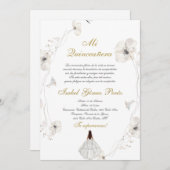 Witte jurk Quinceanera silhouet Spaans Kaart (Voorkant / Achterkant)