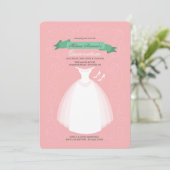 Witte jurk Quinceañera uitnodiging (Staand voorkant)