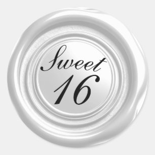 Witte kaars waszegel druppel Sweet 16 bruiloft Ronde Sticker