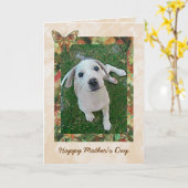 Witte Kaart | van de Moederdag van het Puppy de (Gele Bloem)