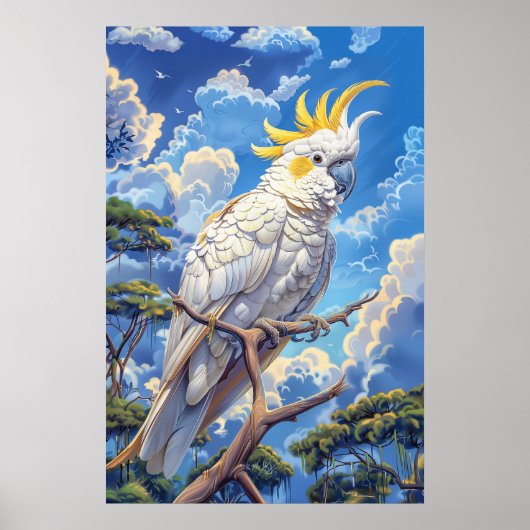 Witte kaketoe poster (Voorkant)