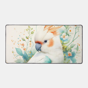 Witte Kaketoe Sinaasappel Kuif Aqua Teal Bureaumat