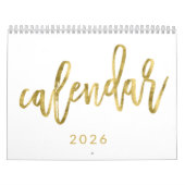 Witte Kalender 2026 Met Nep Gouden Maanden (Hoes)