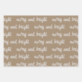Witte kalligrafie Aangepaste kerstGezegden Kraft Inpakpapier Vel (Voorkant 2)