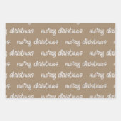 Witte kalligrafie Aangepaste kerstGezegden Kraft Inpakpapier Vel (Voorkant)