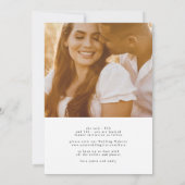 Witte kalligrafie Elegante foto van de bruiloft Save The Date (Achterkant)