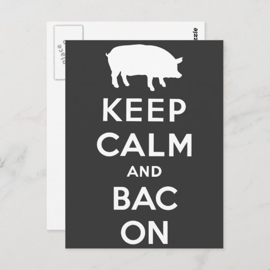 Witte kalm houden en bacon briefkaart (Voorkant / Achterkant)