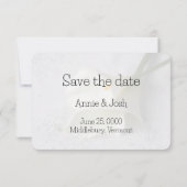 Witte kammeling op linnen save the date (Achterkant)