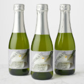 Witte kammeling op linnen sparkling wijnetiket (Flessen)