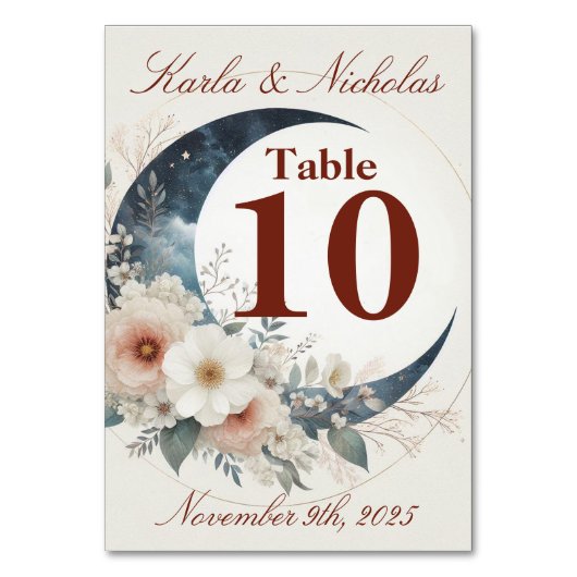 Witte & kaneel Moonflower bruiloft Kaart (Voorkant)