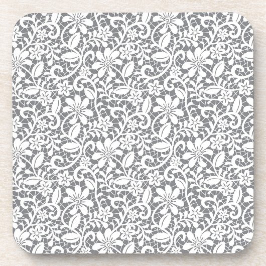 Witte kant 1 drankjes onderzetter (Voorkant)