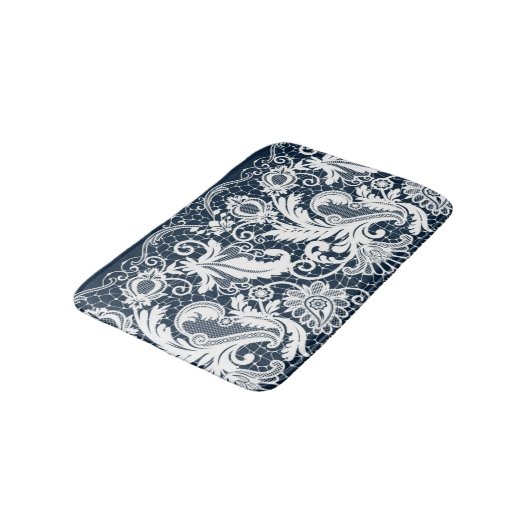 Witte kant 2 badmat (Gekanteld)