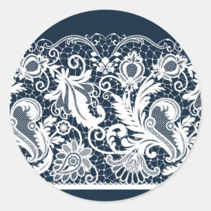 Witte kant 2 ronde sticker