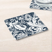 Witte kant 2 vierkante kartonnen onderzetter (Schuin)