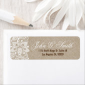 Witte Kant & Beige Faux Linnen Look Etiket (Insitu)