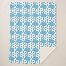 Witte kant Bloemen Patroon Sherpa Deken