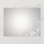 Witte Kant Bruiloftsreceptie Zilver Informatiekaartje (Achterkant)