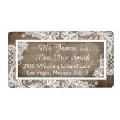 Witte Kant Burlap Modern Gothic Bruiloft Label (Voorkant)