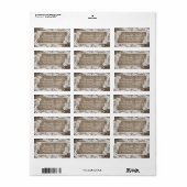 Witte Kant Burlap Moderne Gothic Bruiloft Labels (Full Sheet)