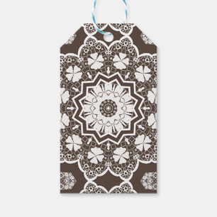 Witte kant cadeaulabel