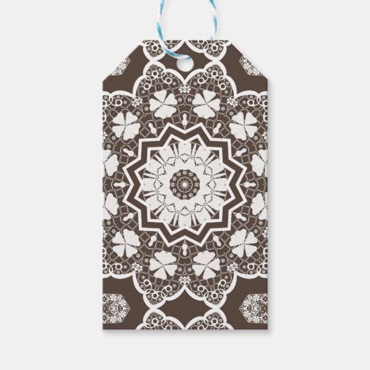 Witte kant cadeaulabel (Voorkant)