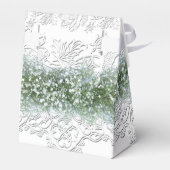 Witte kant en baby's adem bruiloft bedankdoosjes (Achterkant)