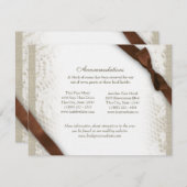 Witte kant en bruin lint richtingen informatiekaartje (Voorkant / Achterkant)