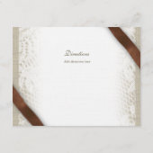 Witte kant en bruin lint richtingen informatiekaartje (Achterkant)