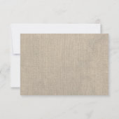 Witte kant en Burlap bruiloft RSVP Kaart (Achterkant)