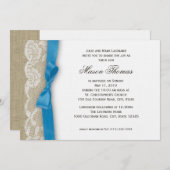 Witte kant en Burlap doop Kaart (Voorkant / Achterkant)