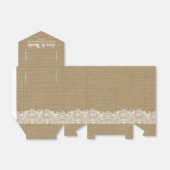 Witte Kant en Burlap Land Chique Bruiloft Bedankdoosjes (Uitgevouwen)