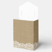Witte Kant en Burlap Land Chique Bruiloft Bedankdoosjes (Geopend)