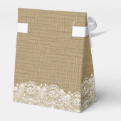 Witte Kant en Burlap Land Chique Bruiloft Bedankdoosjes (Achterkant)