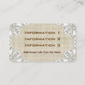 witte kant en linen Visitekaartjes (Achterkant)
