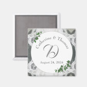 Witte kant en Roos bladeren Magneet (Voorkant / Achterkant)