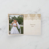 Witte kant & hart op jute bruiloft Bedankt (Binnen)