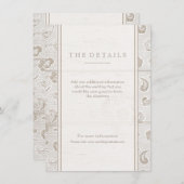 Witte kant hout rustieke land bruiloft detail kaar informatiekaartje (Voorkant / Achterkant)