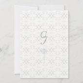 Witte Kant Katholieke bruiloft Kaart (Achterkant)