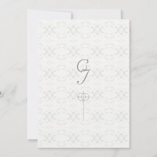 Witte Kant Katholieke bruiloft Kaart (Achterkant)