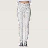 Witte Kant Look Bruiloft Diamond Confetti Leggings (Voorkant)