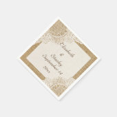 Witte kant op bolap-huwelijk servetten (Hoek)