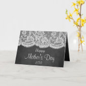 Witte kant op het bord Happy Moederdag Kaart (Gele Bloem)