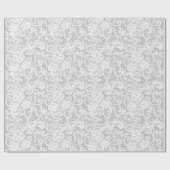 Witte kant op Silver Wrapping Cadeaupapier (Vlak)