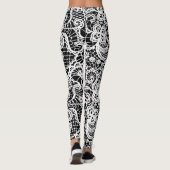 Witte kant op zwart leggings (Achterkant)