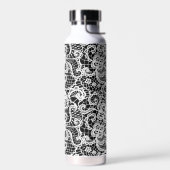 Witte kant op zwart waterfles (Links)