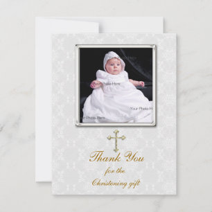 Witte Kant Religieuze Fotokaart Bedankkaart