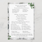 Witte kant & Roos bladeren nuptiale massa Programma (Achterkant)